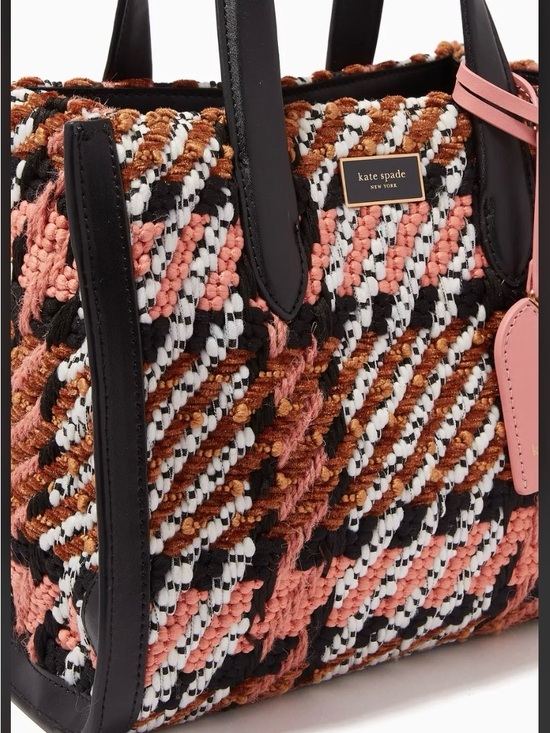 kate spade Handbags - Kate Spade Manhattan Plaid Chunky Woven Tote in Dancer Pink NWT